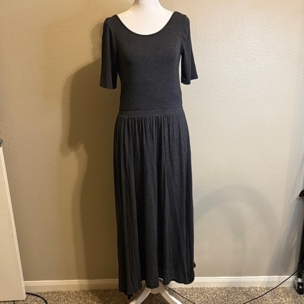 Bordeaux Charcoal Long Sleeve Dress